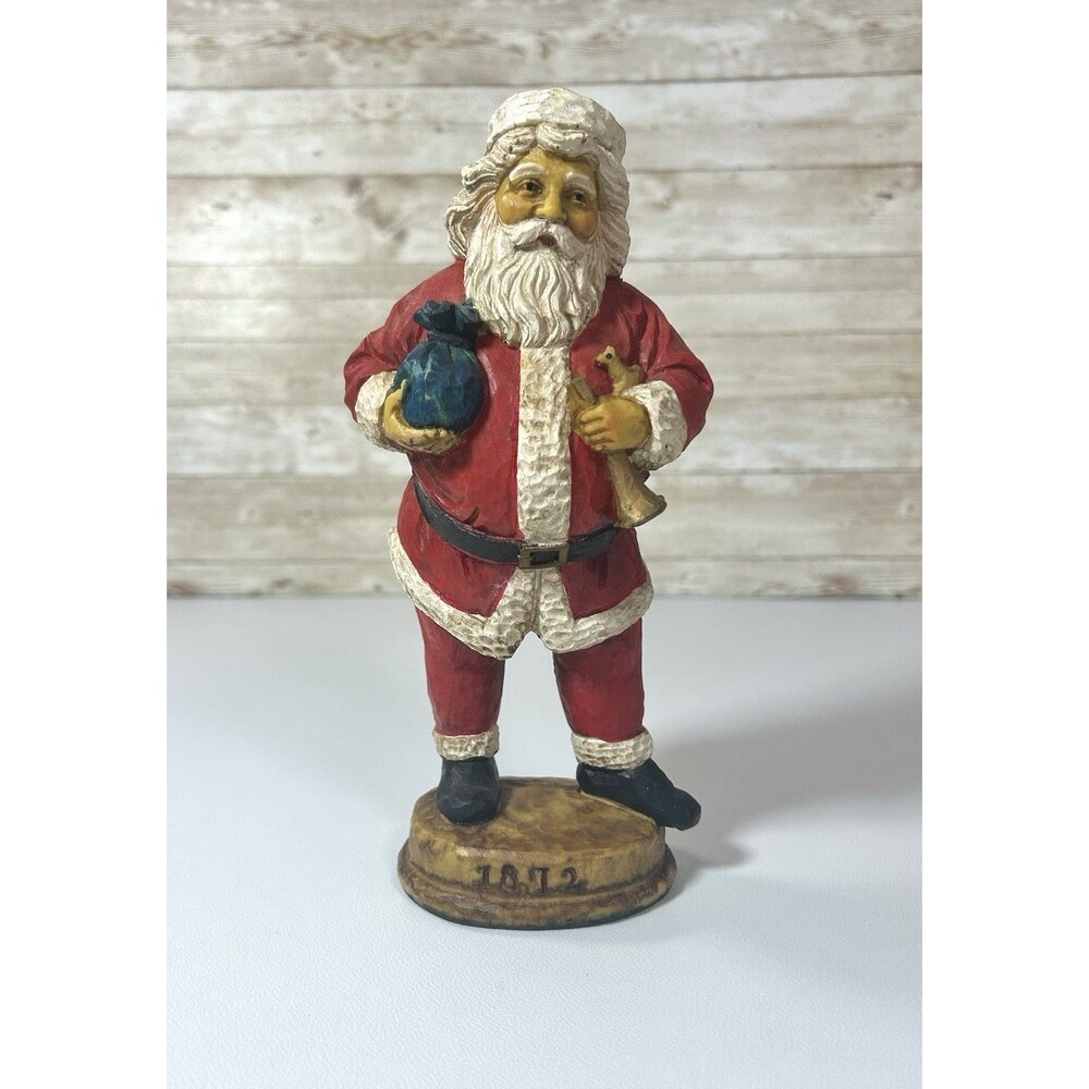 Vintage 1872 MEMORIES of SANTA Collection 8.5” Santa W/Toy Bag Decoration